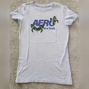AERO New York Graphic Tee with Butterflies